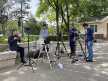 TV recording interview with Ai Weiwei